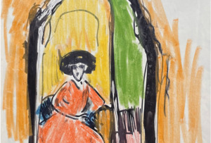 Bildnis Charlotte Cuhrt (Vorzeichnung zum Gemälde), Um 1910