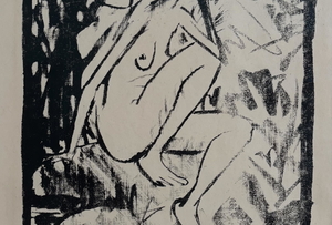 Sitzende, von Blattwerk umgeben (dunkle Fassung), 1923