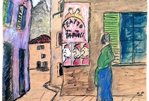 Straßenecke in Ascona ("Teatro Fantoci"), 1931